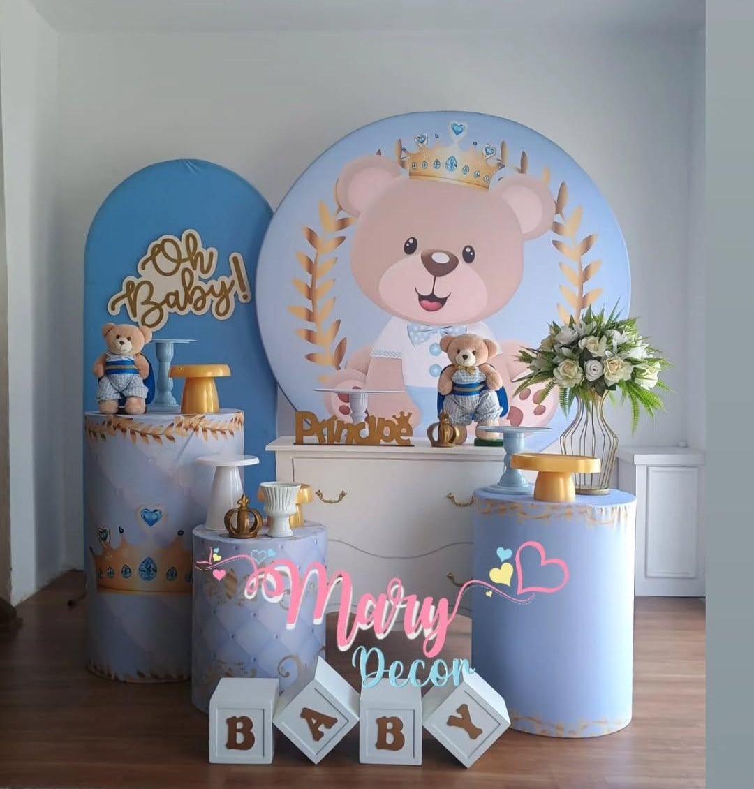 Urso Principe Azul Kit Cha de Bebe  Meu Cha Elegante  - Mary Decor Festas & Locações