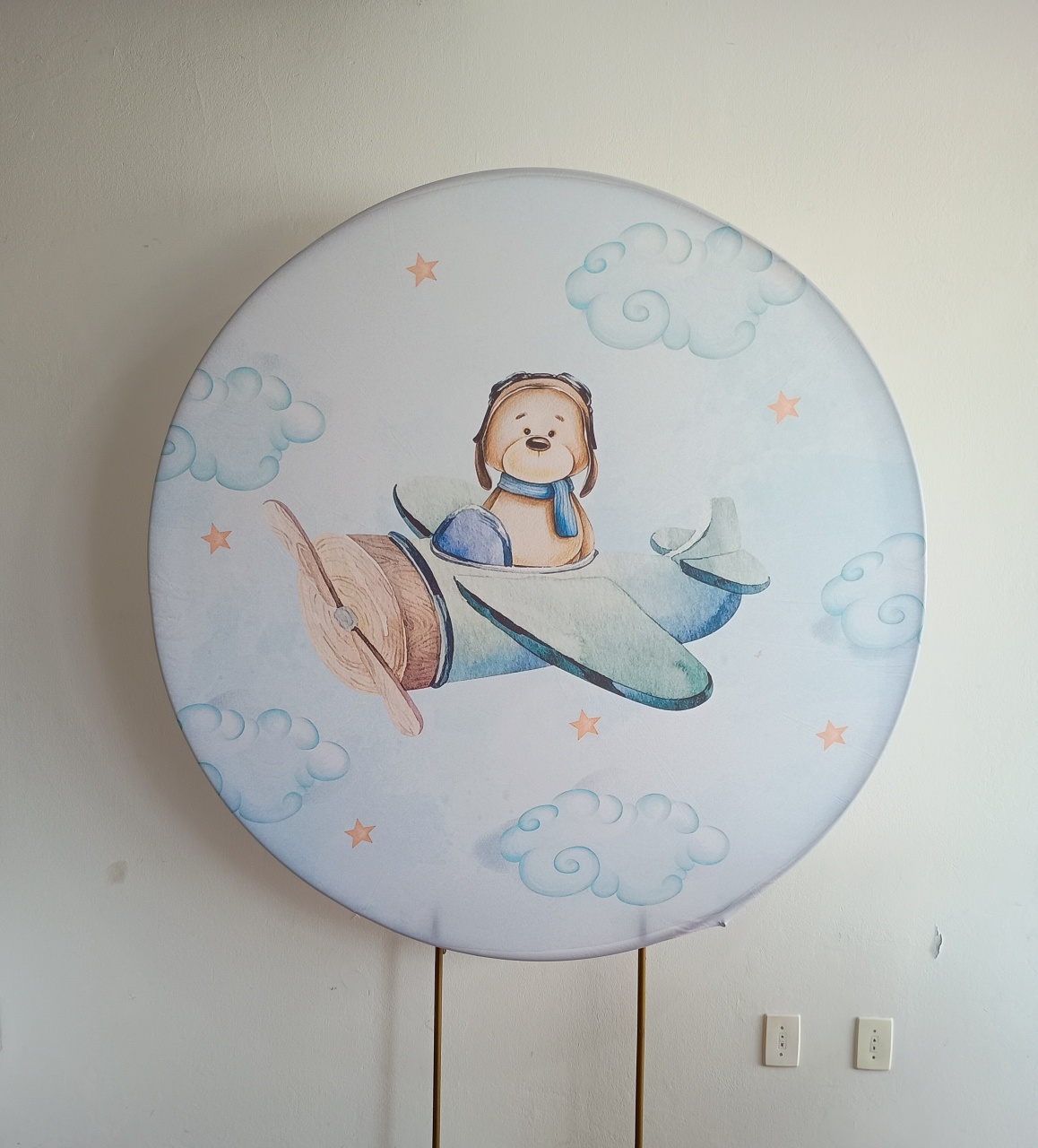 Urso Aviador Ii Capa Para Painel Redondo  - Mary Decor Festas & Locações