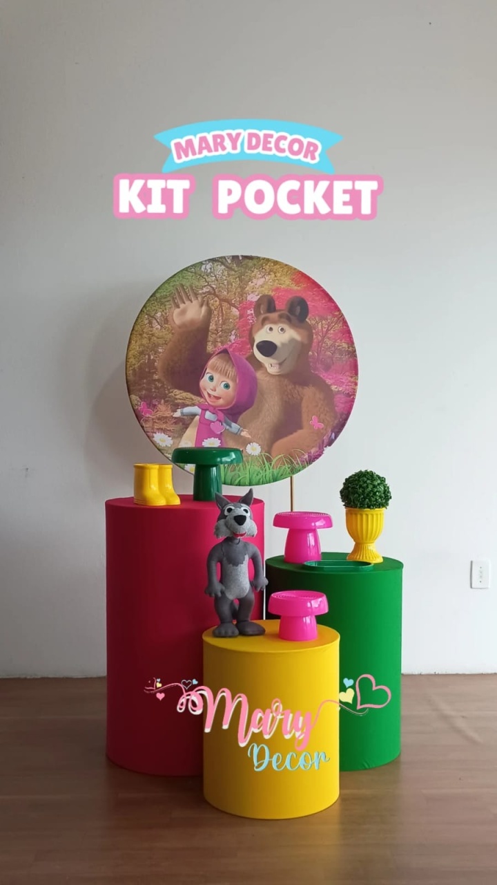Kit Pocket Marsha E Urso - Mary Decor Festas & Locações