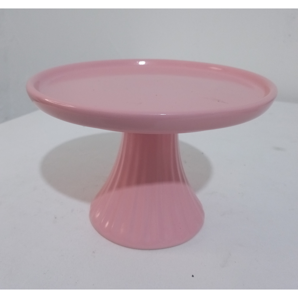 Bandeja Ceramica Rosa  Baby P - Mary Decor Festas & Locações