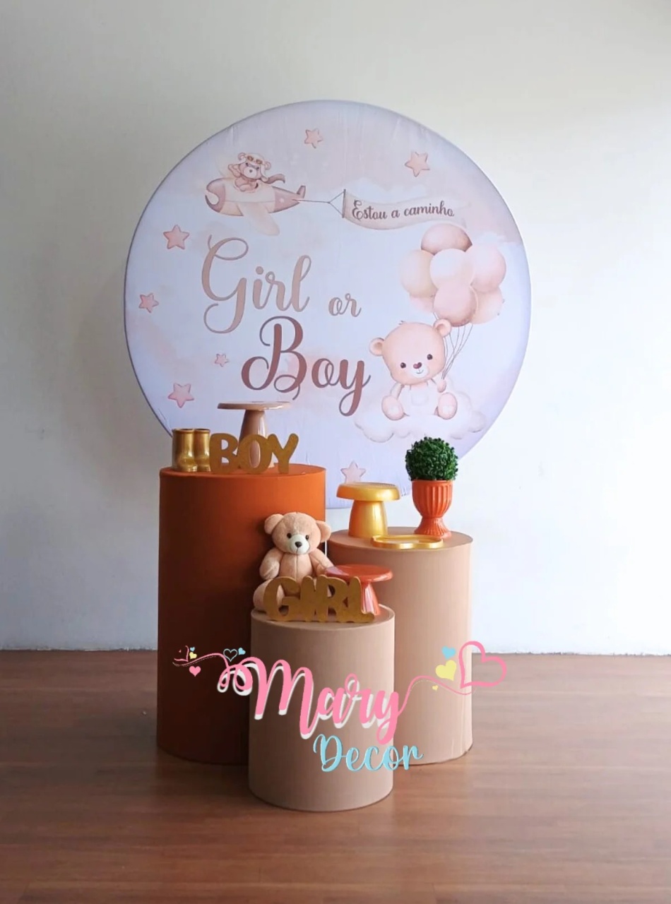 Kit Básico Cha Revelação Urso - Mary Decor Festas & Locações