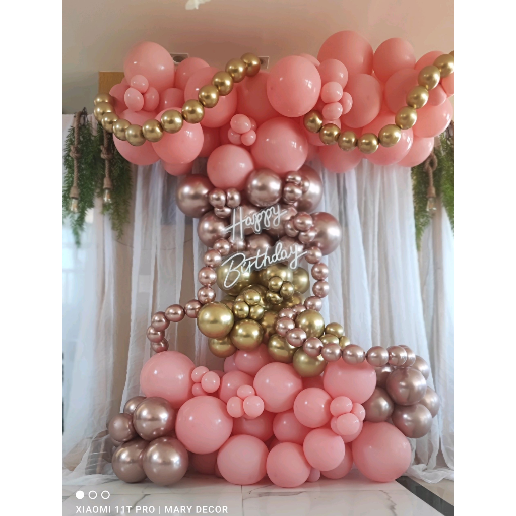 Painel de Baloes Organicos (Nao Incluso Happy Birthday Ou Numeros de Led) - Mary Decor Festas & Locações