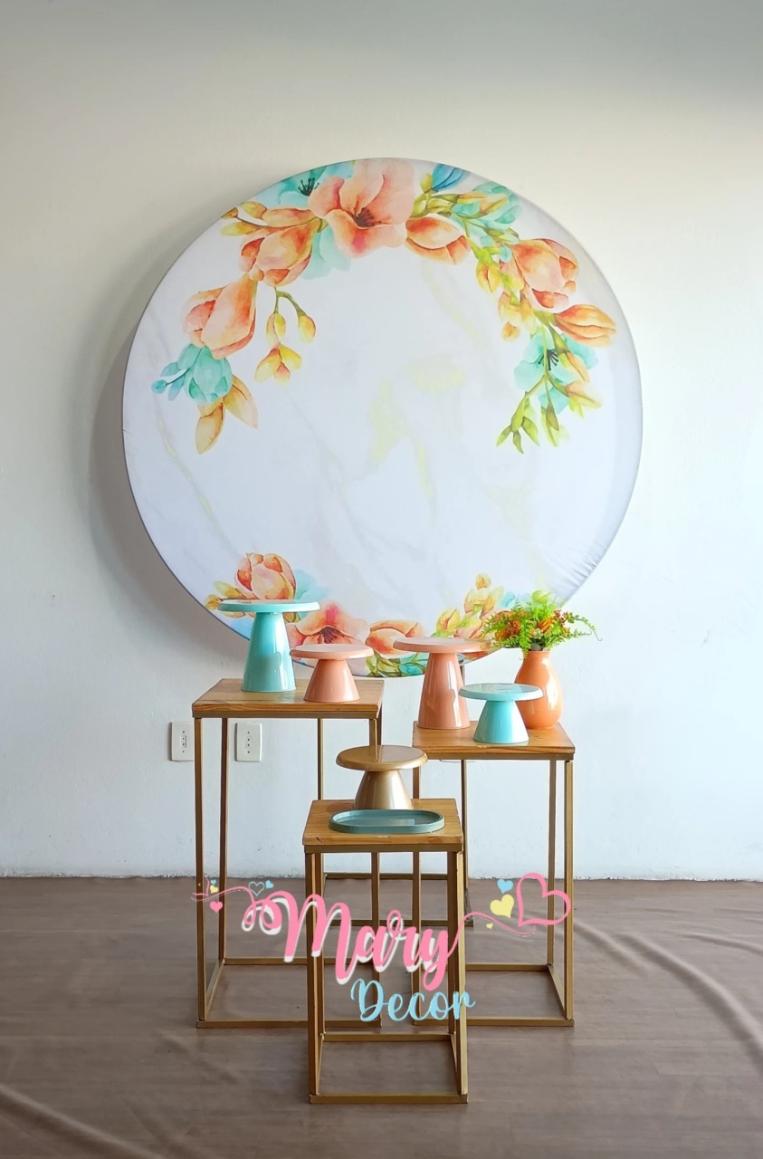 Floral Laranja  - Mary Decor Festas & Locações