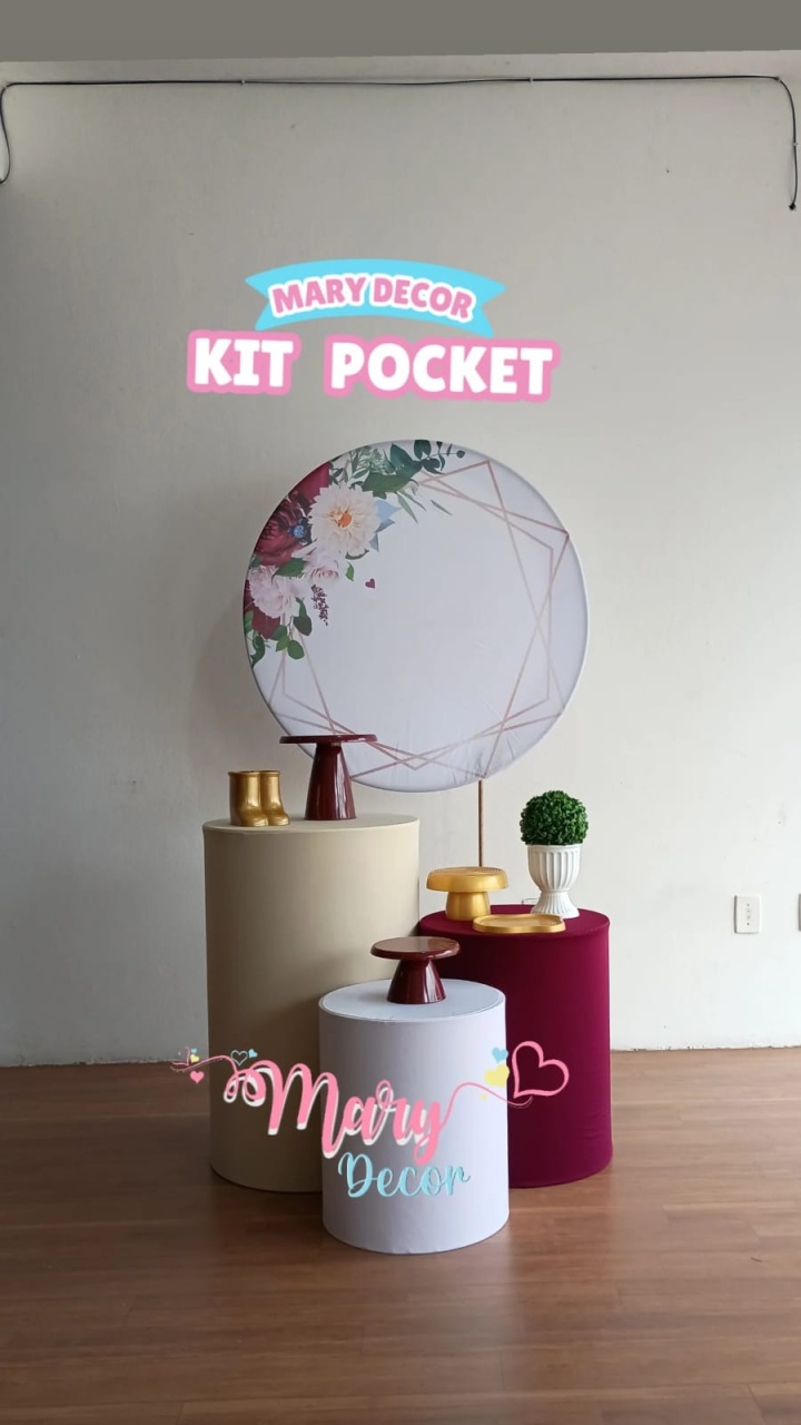 Kit Pocket Adulto Bordô  - Mary Decor Festas & Locações