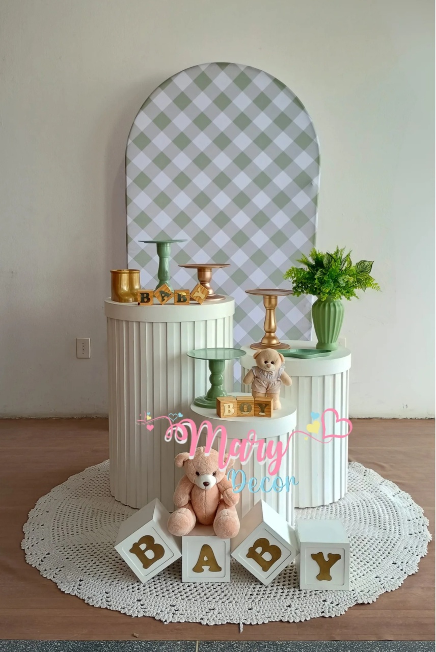 Verde Xadrez Kit Celebre Baby Luxo - Mary Decor Festas & Locações