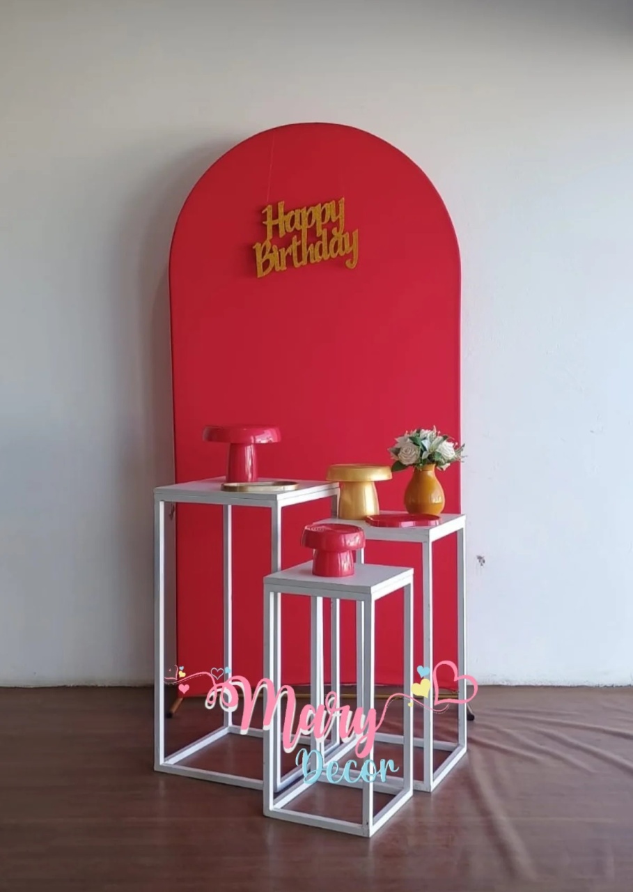 Kit Meu Dia Vermelho E Dourado    - Mary Decor Festas & Locações