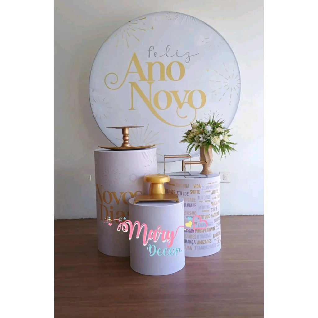 Kit Ano Novo Reveillon Só Um Bolinho Adulto - Mary Decor Festas & Locações