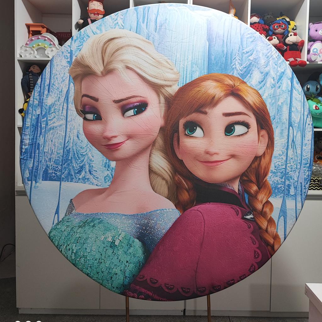 Capa Painel  Redondo  Frozen - Mary Decor Festas & Locações