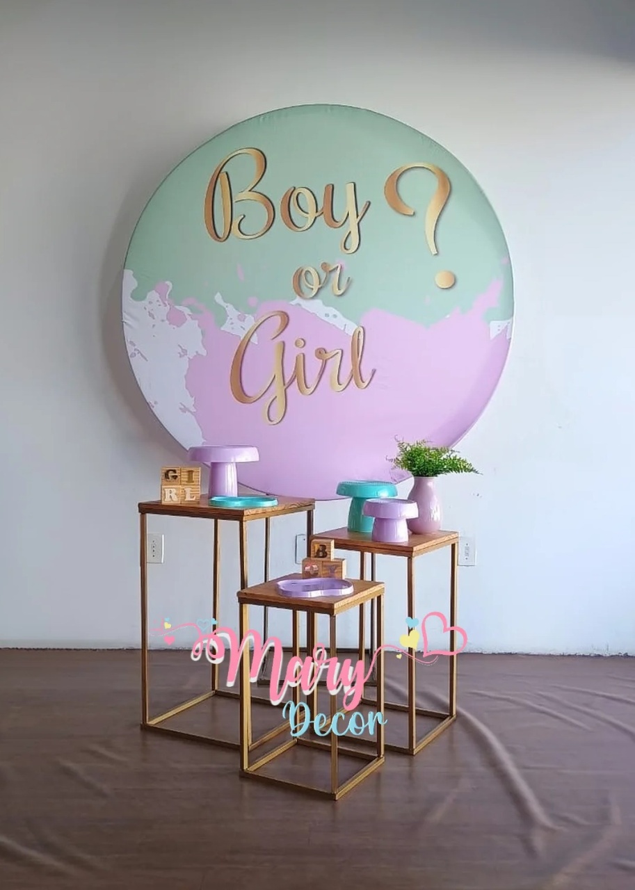 Chá Revelação Lilas E Verde  - Mary Decor Festas & Locações