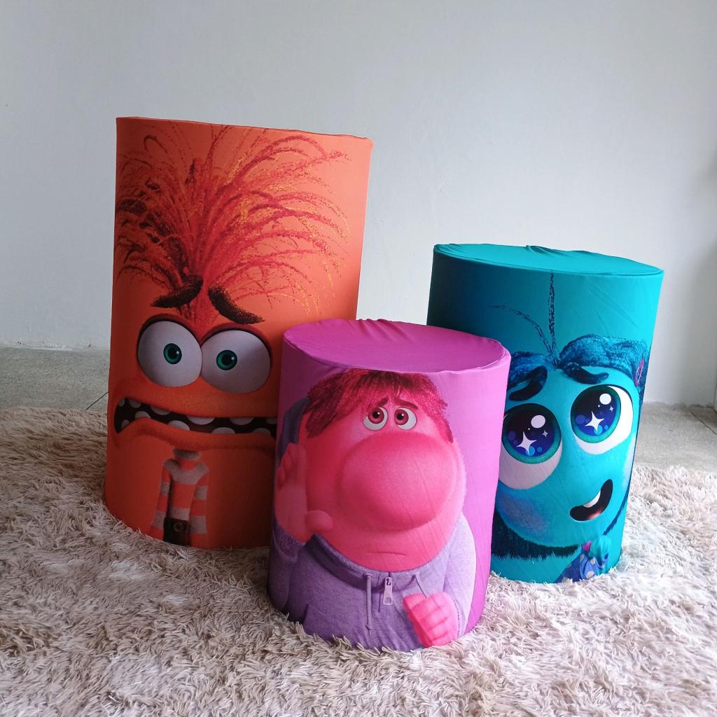 Trio de Capas Cilindros Divertidamente - Mary Decor Festas & Locações