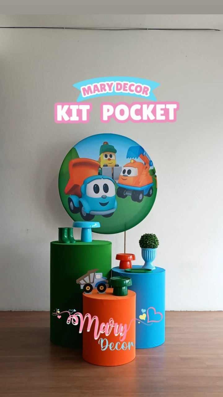 Kit Pocket Léo Caminhão  - Mary Decor Festas & Locações