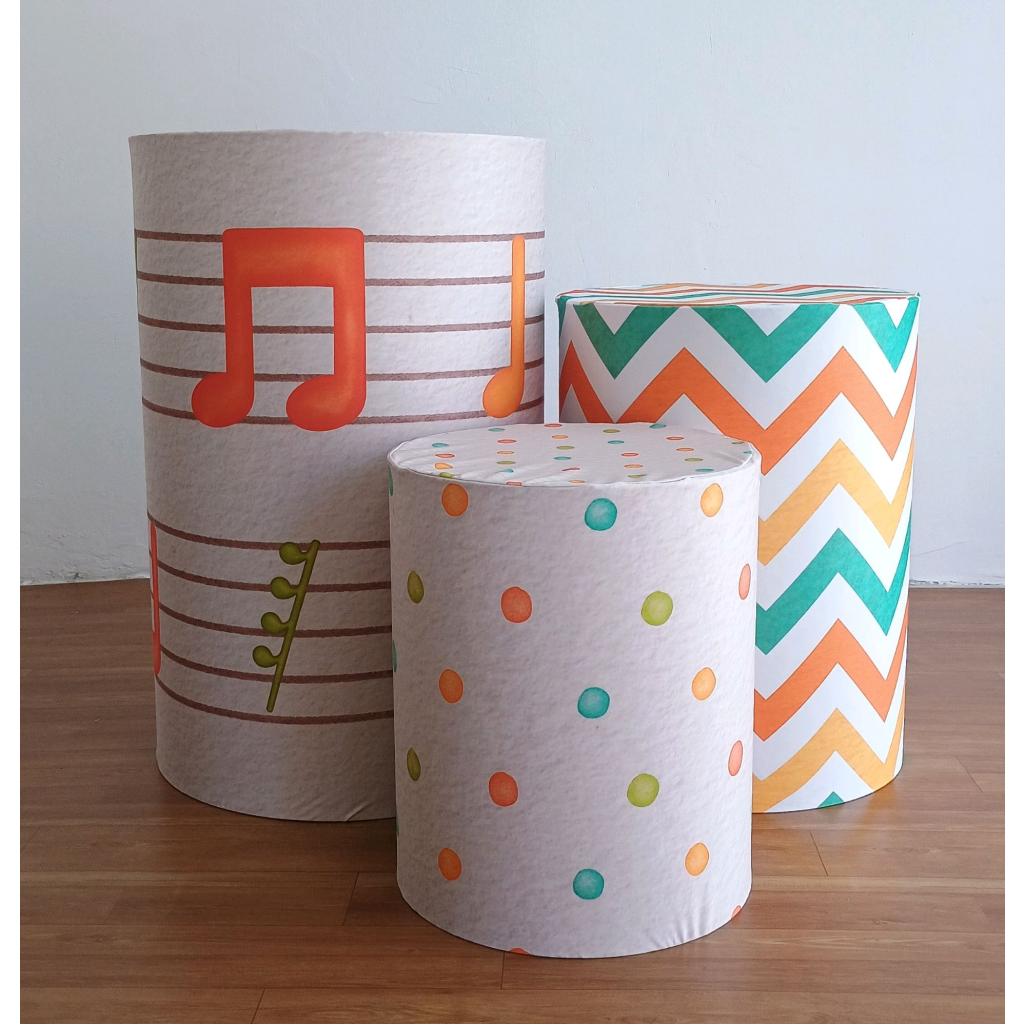 Trio de Capas Cilindros Instrumentos Musicais - Mary Decor Festas & Locações