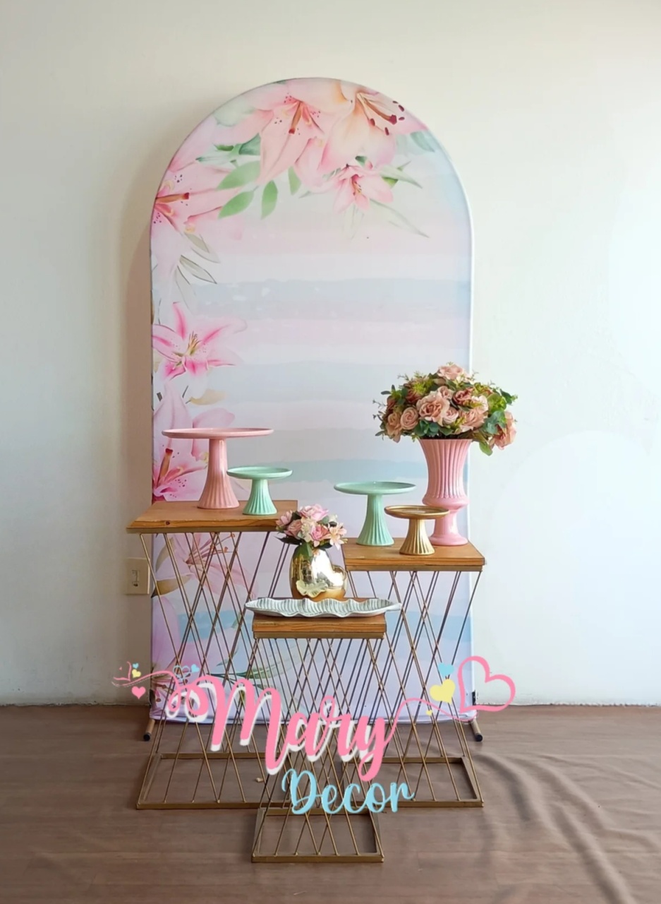 Floral Azul E Rosa Kit Celebre 02 - Mary Decor Festas & Locações