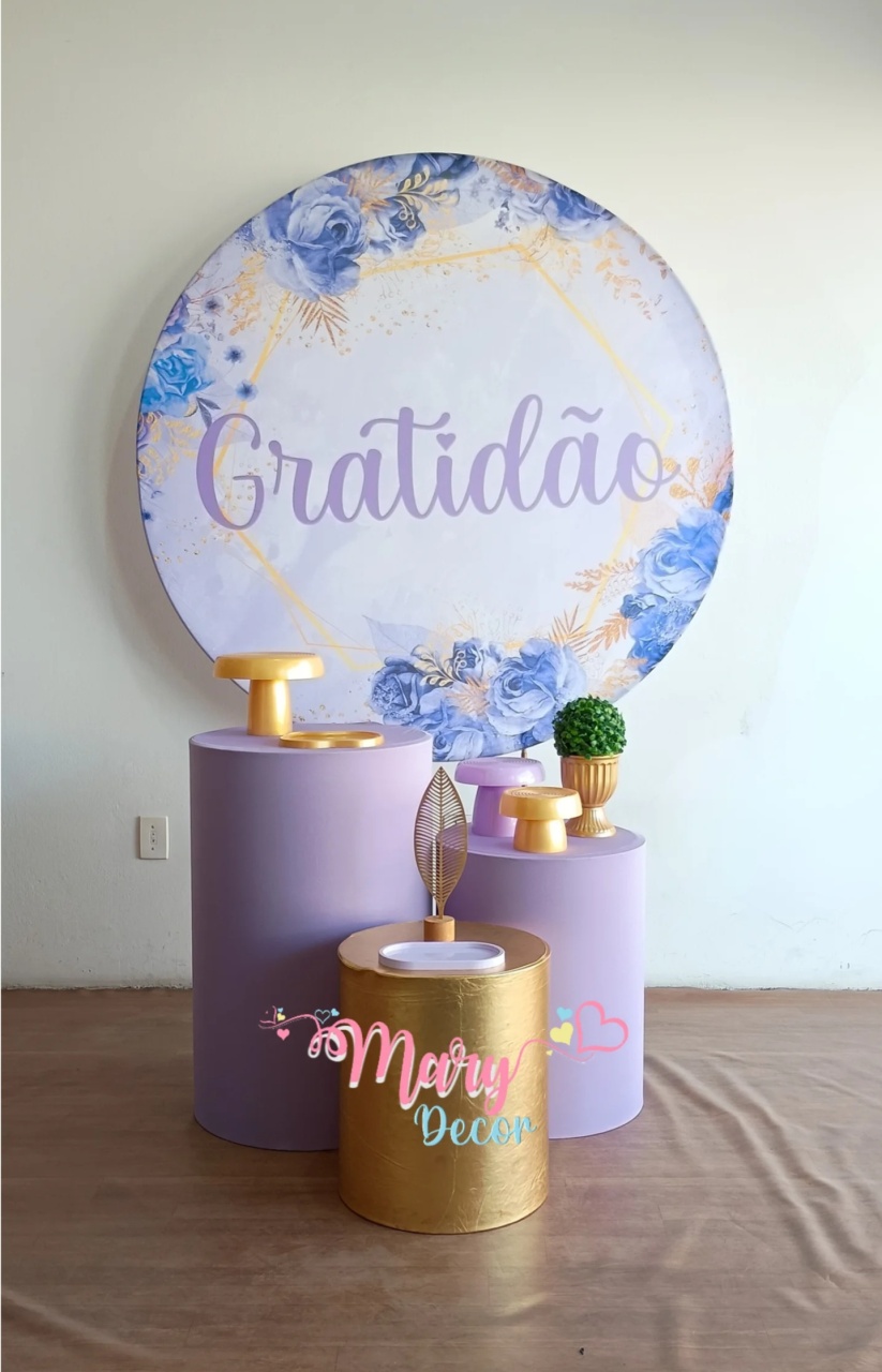  Gratidão Lilas  Kit Basico  - Mary Decor Festas & Locações