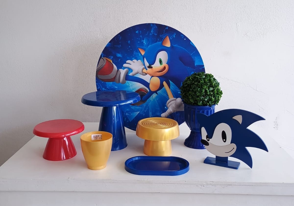 Mini Kit Sonic  - Mary Decor Festas & Locações