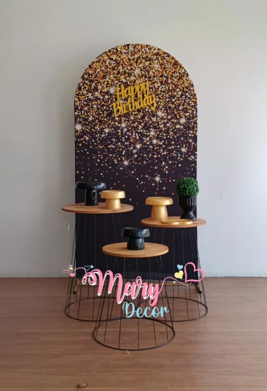Preto Com Dourado  Kit Meu Dia Especial  - Mary Decor Festas & Locações