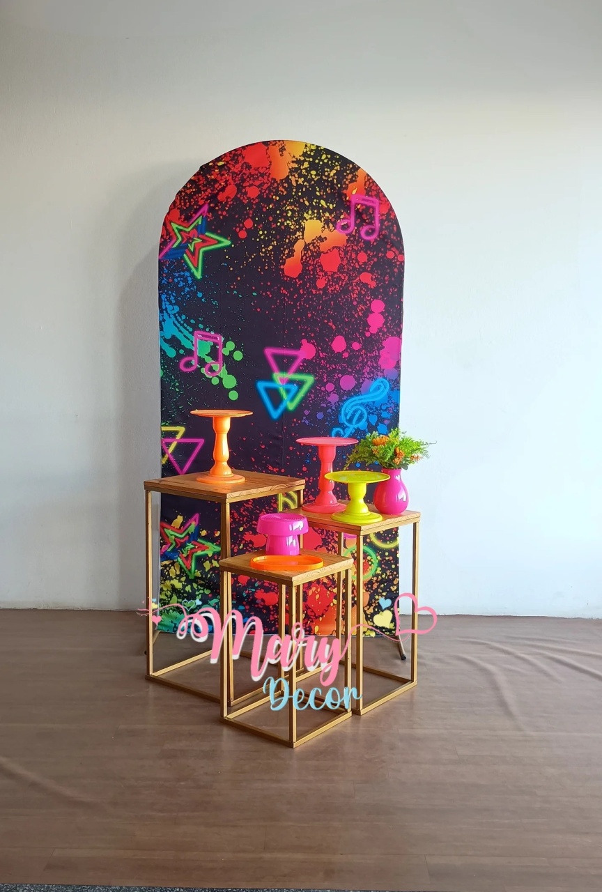 Balada Neon   Kit Meu Dia Especial   - Mary Decor Festas & Locações