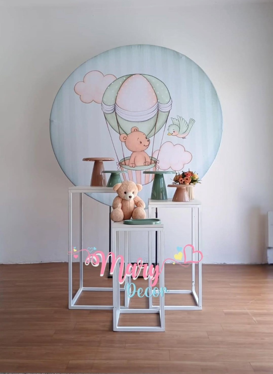 Urso Baloeiro Verde Kit Chá de Bebê Só Uma Coisinha Simples   - Mary Decor Festas & Locações