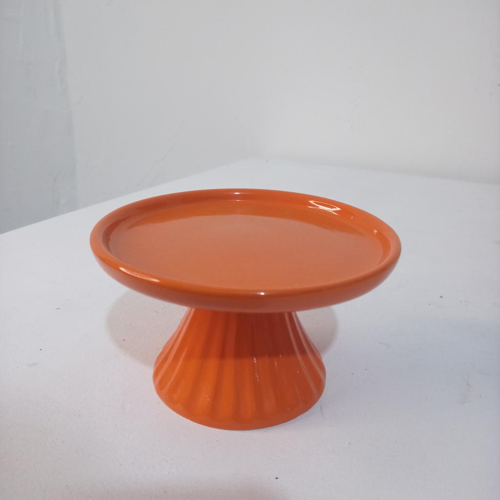 Bandeja Ceramica Laranja Pp - Mary Decor Festas & Locações