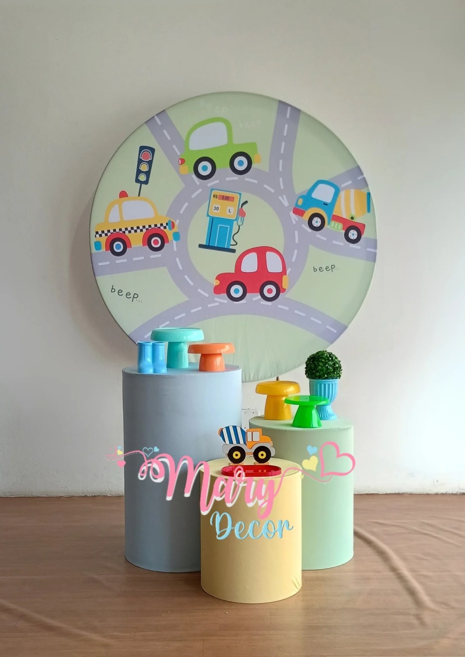  Carrinhos Meios de Transt. Kit Básico  - Mary Decor Festas & Locações