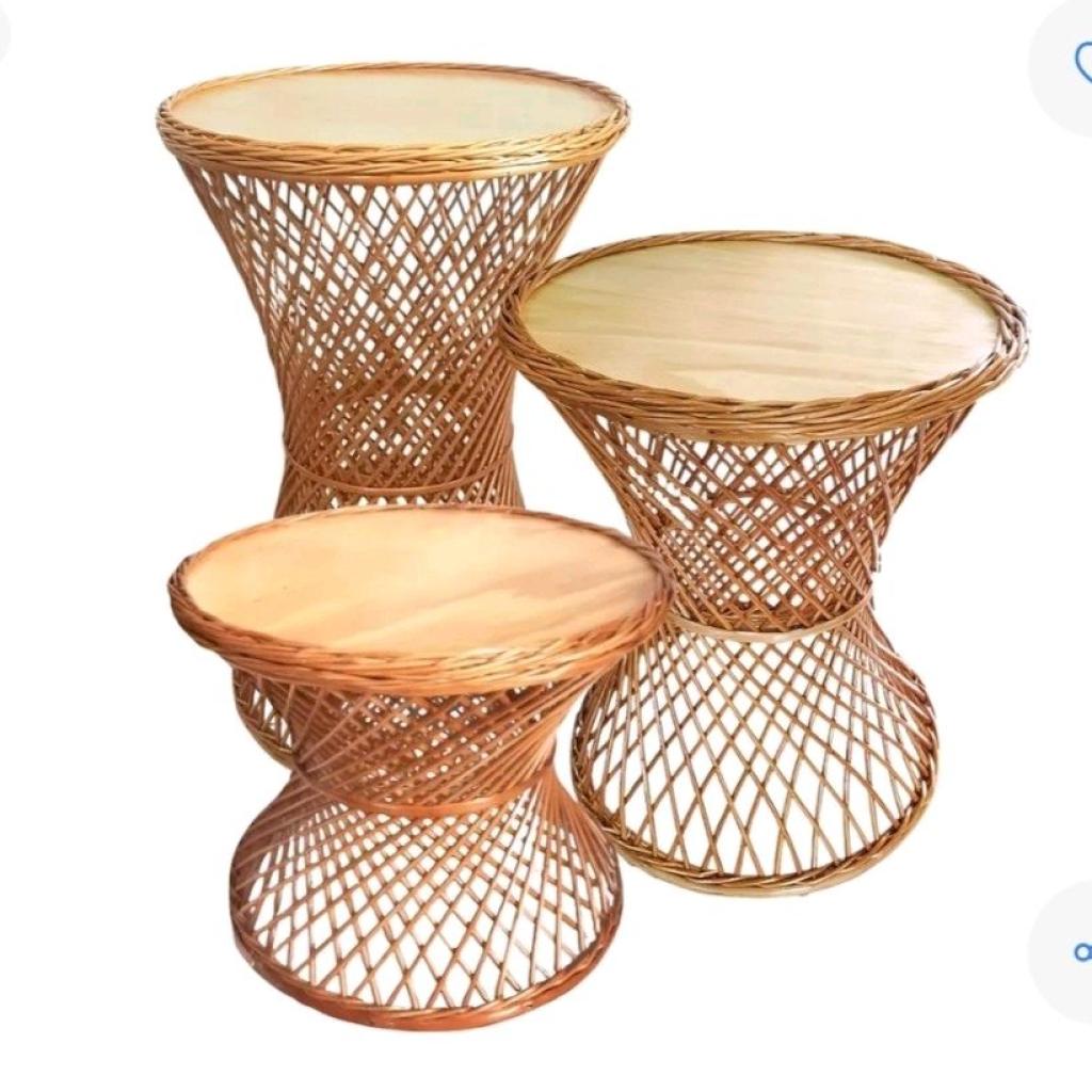 Trio de Mesa Vime Cálice Cinturinha - Mary Decor Festas & Locações