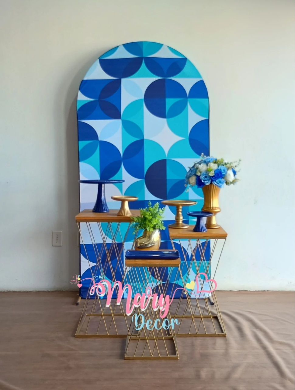 Geométrico Azul Kit Celebre - Mary Decor Festas & Locações