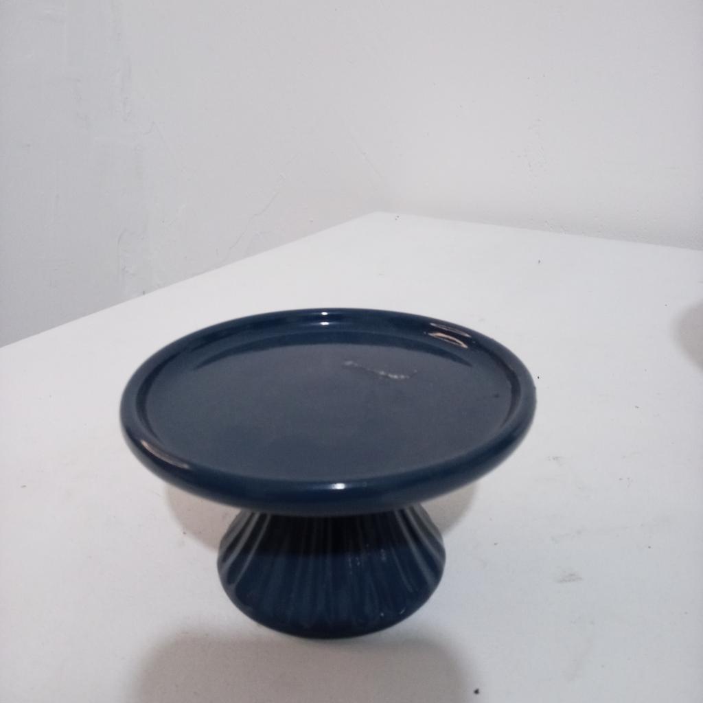 Bandeja Ceramica Azul Petrolio Onix Pp - Mary Decor Festas & Locações