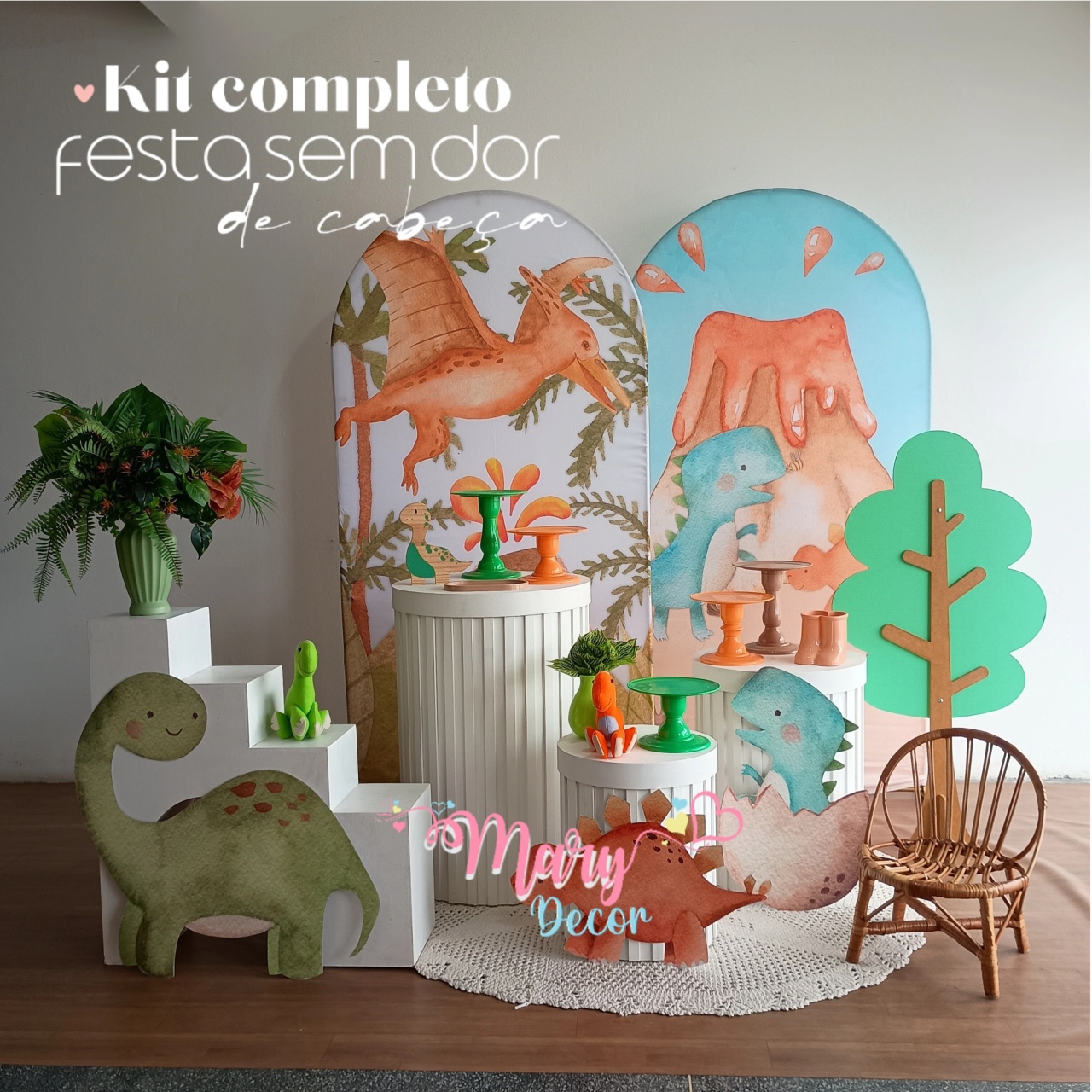 Celebre Baby Luxo Dino + Adicionais - Mary Decor Festas & Locações