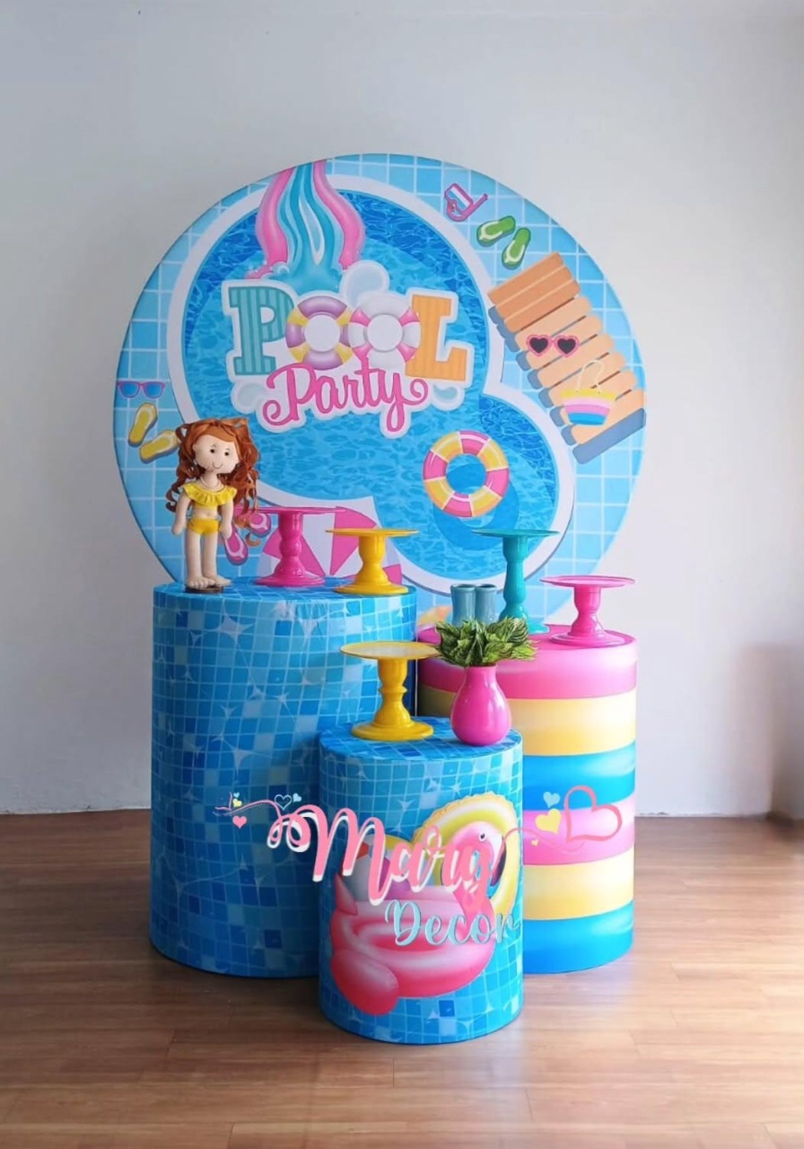 Pool Party Menina Kit Só Um Bolinho  - Mary Decor Festas & Locações