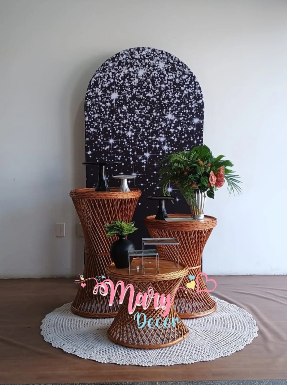 Kit Luxinho Preto E Prata  - Mary Decor Festas & Locações