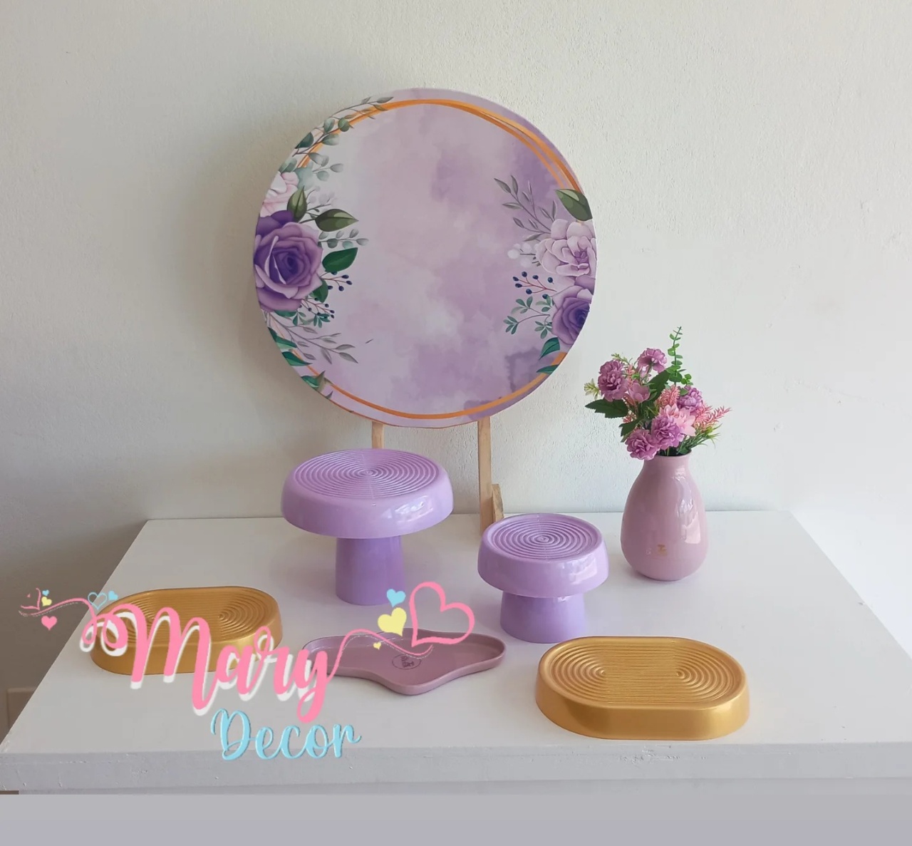 Mini Kit Floral Lilas  - Mary Decor Festas & Locações