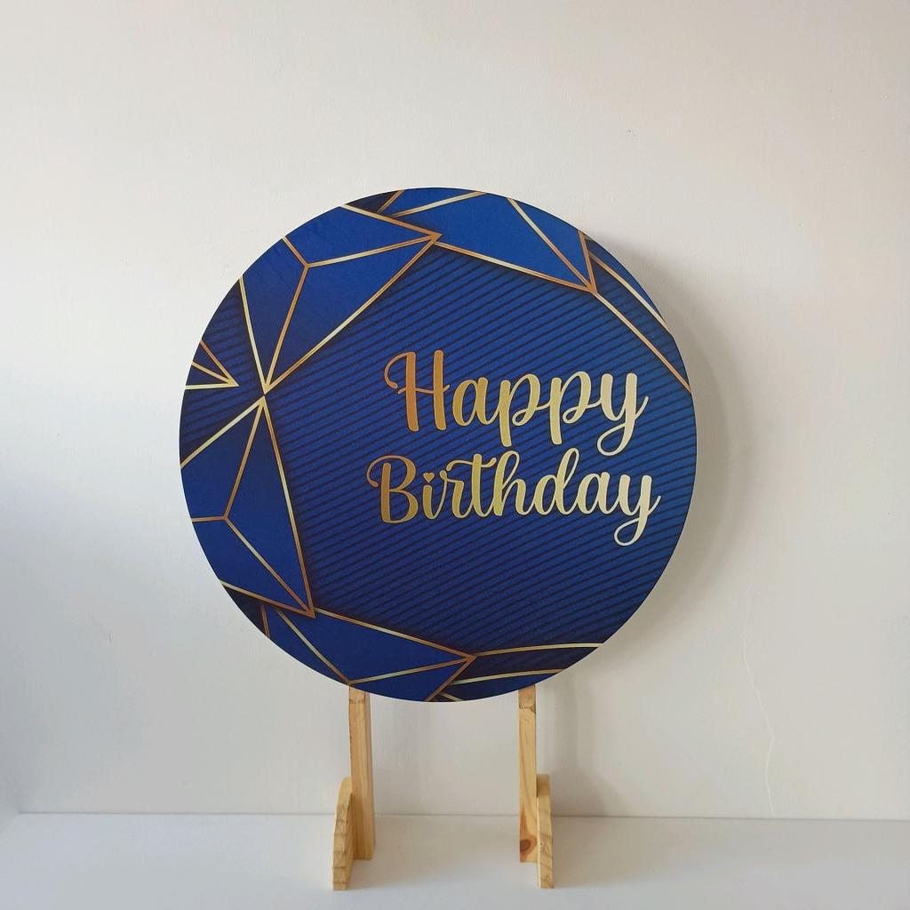 Capa Mini Painel 0.50X0.50 Happy Birthday Diamante - Mary Decor Festas & Locações