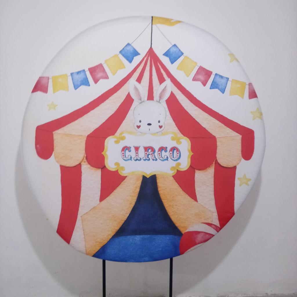 Painel Redondo Circo - Mary Decor Festas & Locações