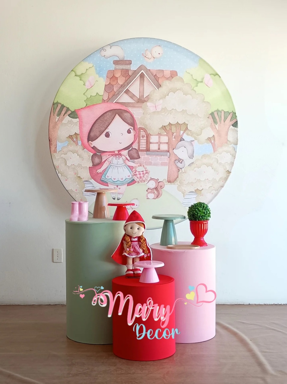 Chapeuzinho Vermelho Aquarela  Kit Básico - Mary Decor Festas & Locações