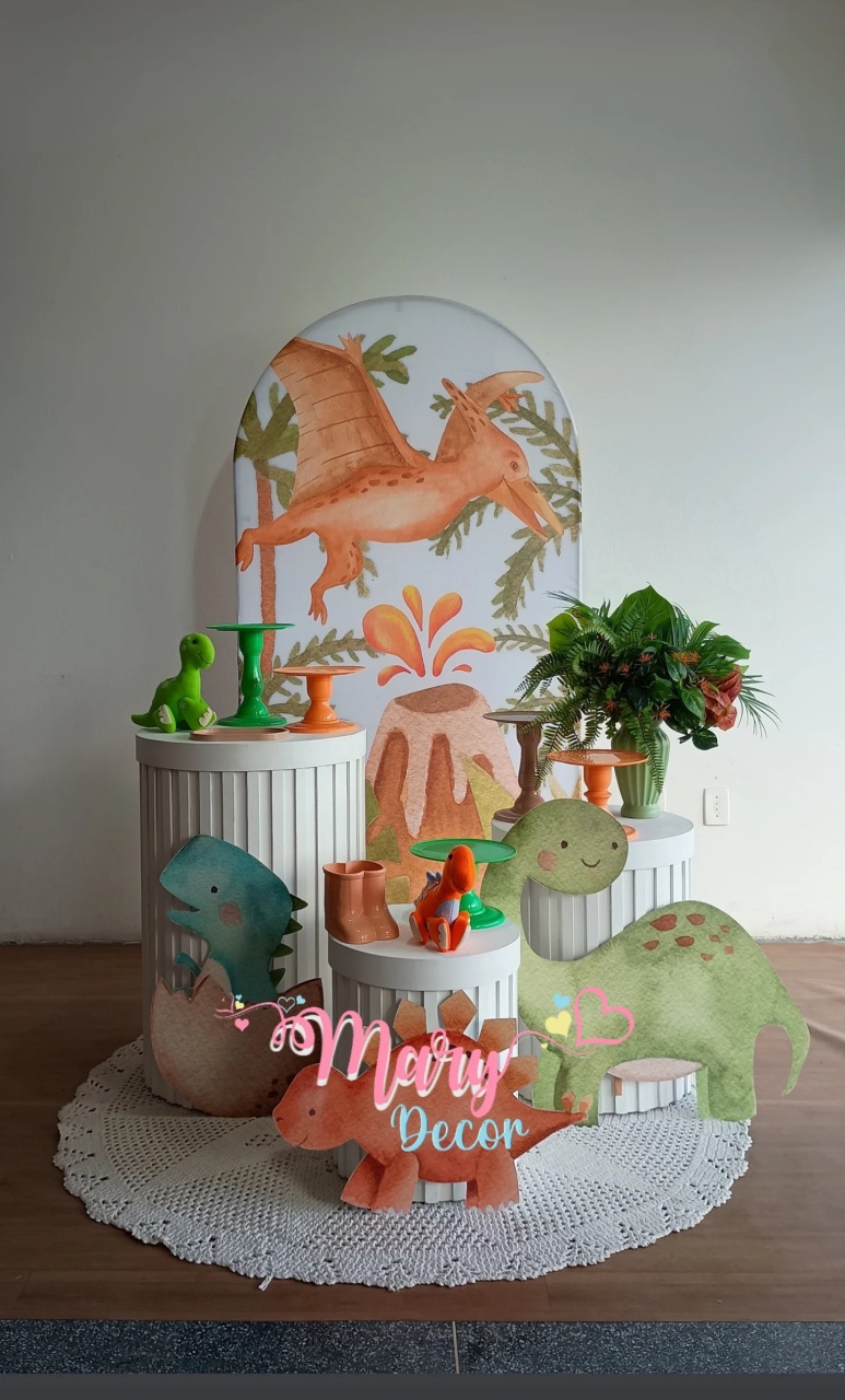 Kit Dino Aquarela  Celebre Baby Luxo  (Cópia) - Mary Decor Festas & Locações