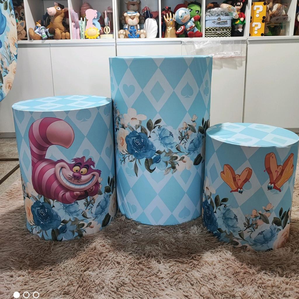Trio de Capas de Cilindro Alice - Mary Decor Festas & Locações