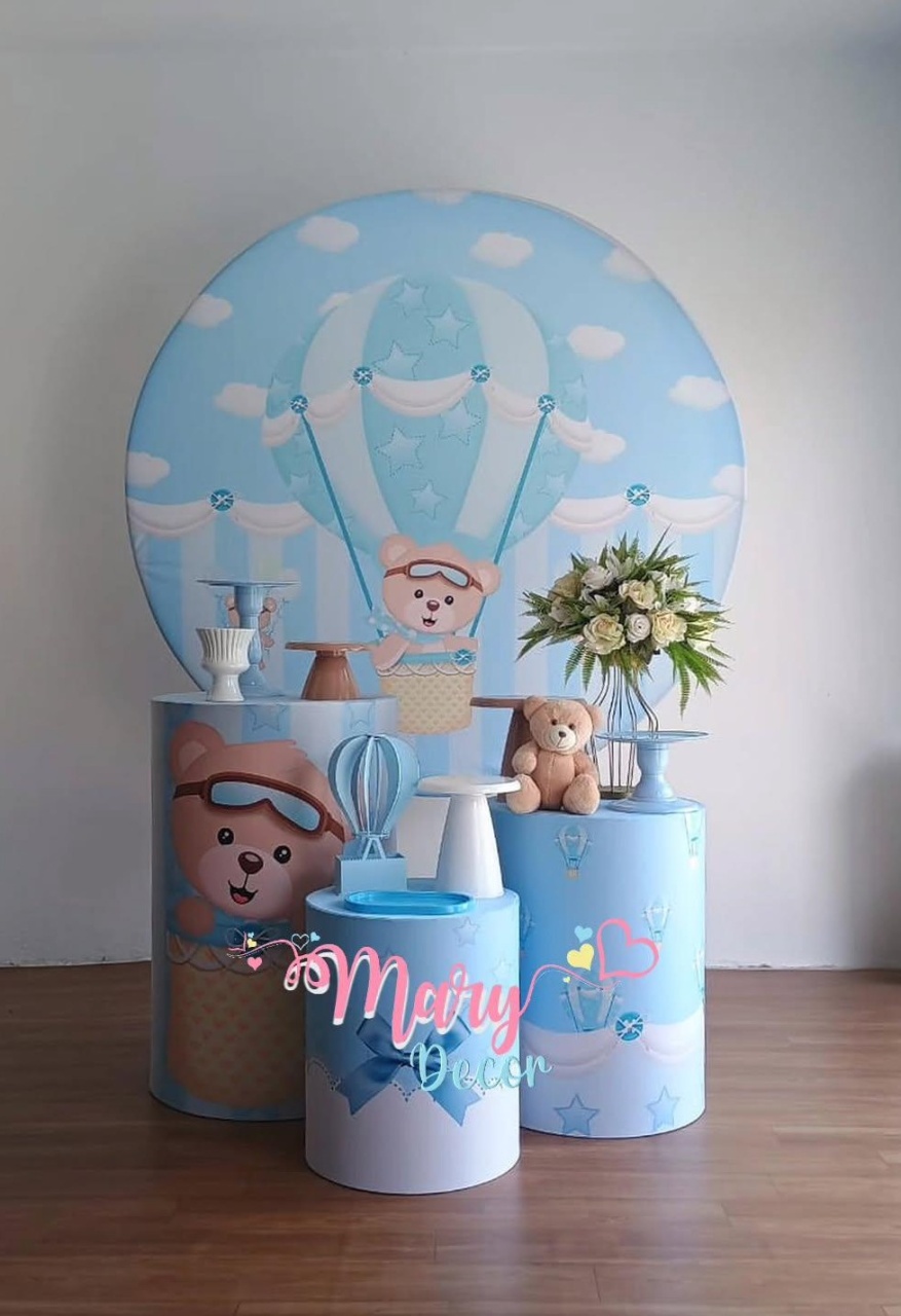 Urso Baloeiro Kit  Chá de Bebê Só Um Bolinho  2 - Mary Decor Festas & Locações
