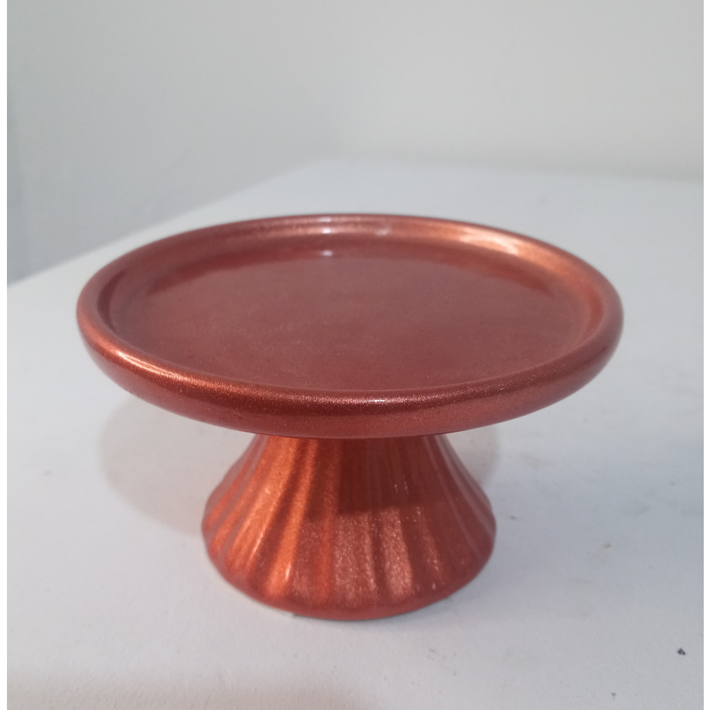Bandeja Ceramica Rose Gold   Pp - Mary Decor Festas & Locações