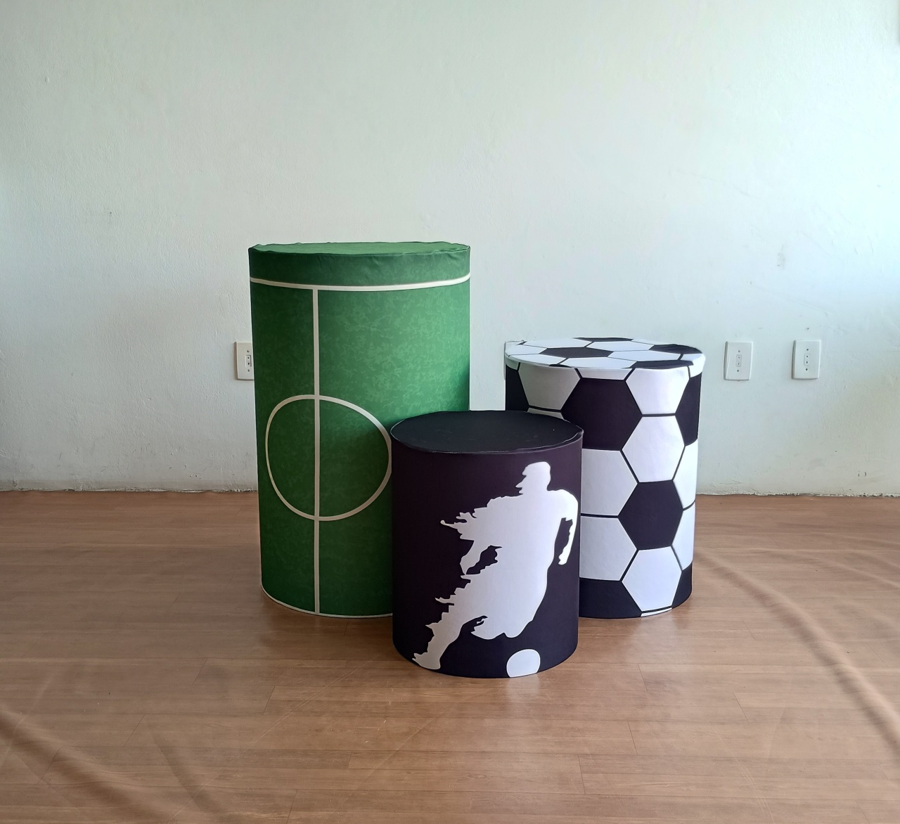 Brasil Trio de Capas Cilindros - Mary Decor Festas & Locações