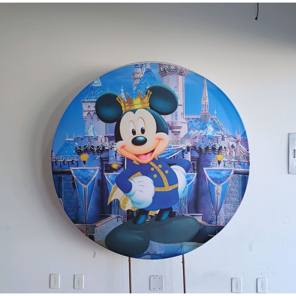 Capa Veste Fácil Para Painel Redondo Mickey Realeza - Mary Decor Festas & Locações