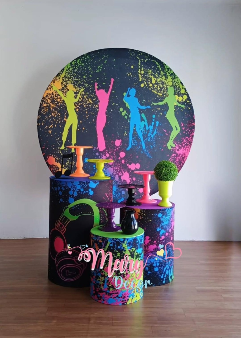 Balada Néon Kit Só Um Bolinho  - Mary Decor Festas & Locações