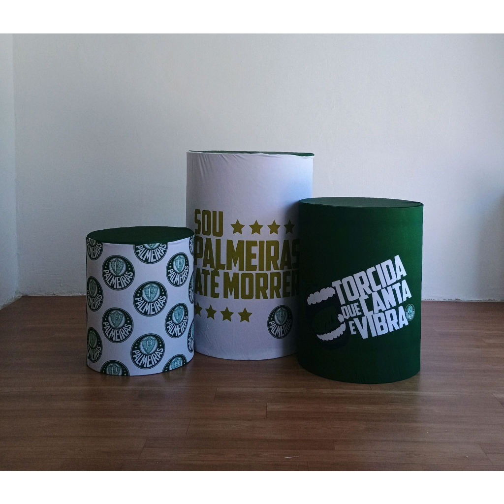 Trio de Capas Cilindros Do Palmeiras - Mary Decor Festas & Locações