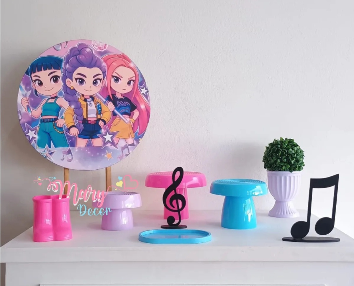 Guerreiras Do K Pop Kit Festa Na Mesa   - Mary Decor Festas & Locações