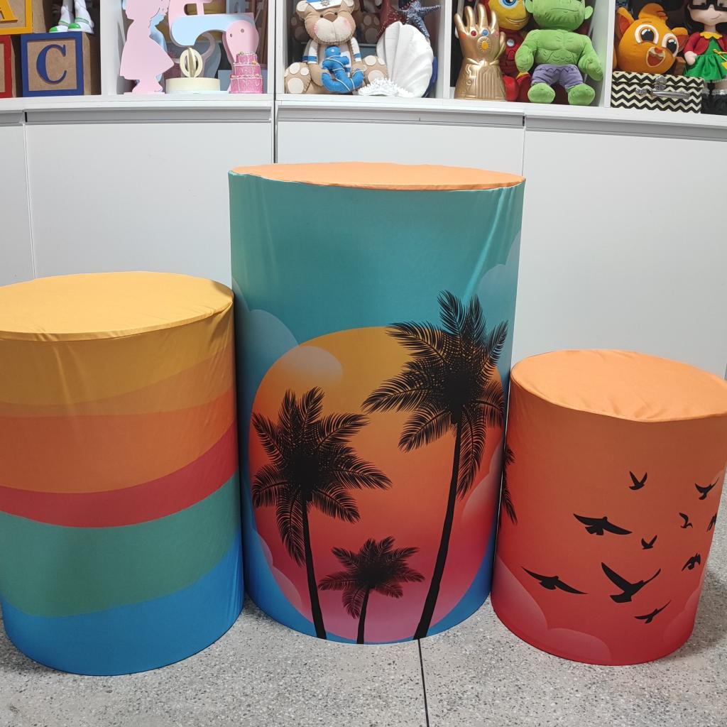 Kit de Capas Cilindro Tardezinha - Mary Decor Festas & Locações