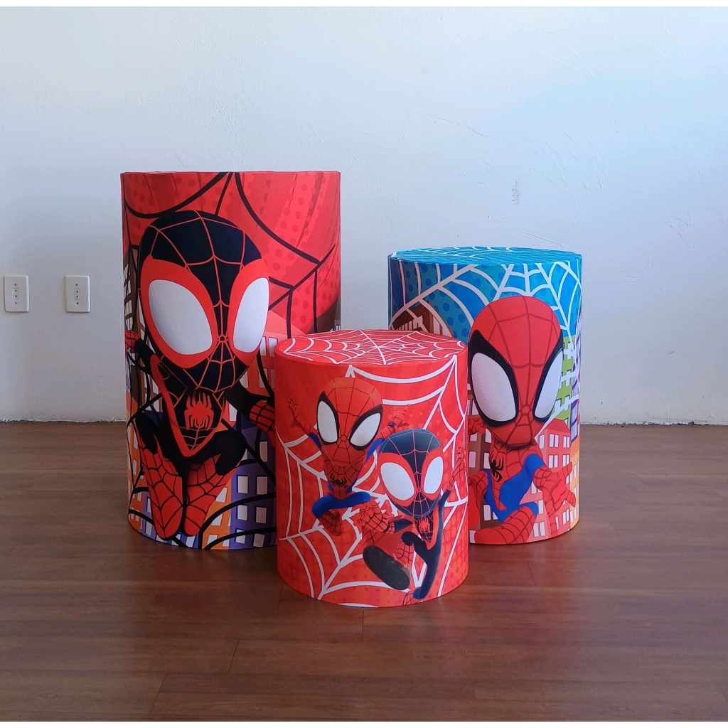 Capa Cilindro Veste Fácil  Homem Aranha Amigos Esperaculares - Mary Decor Festas & Locações