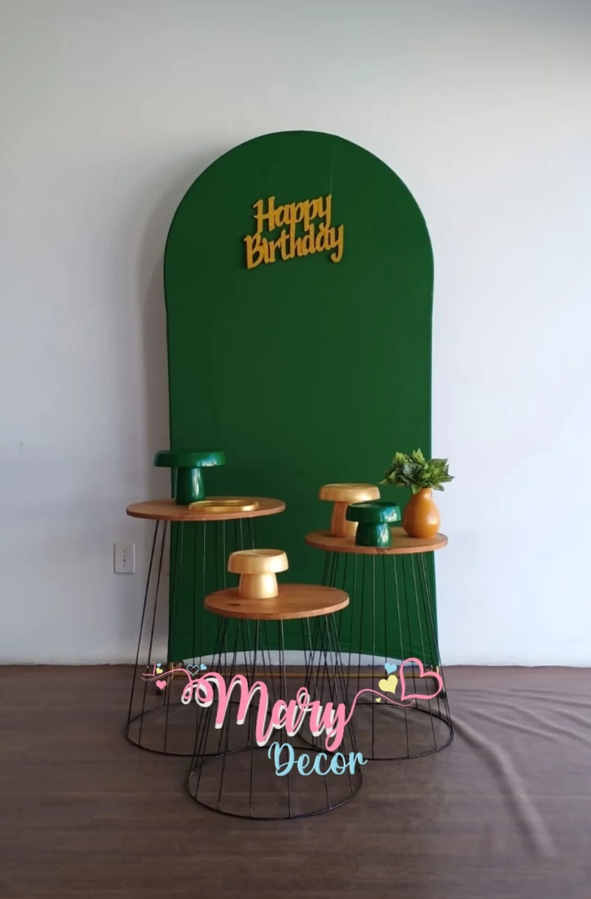 Kit Meu Dia Verde E Dourado - Mary Decor Festas & Locações