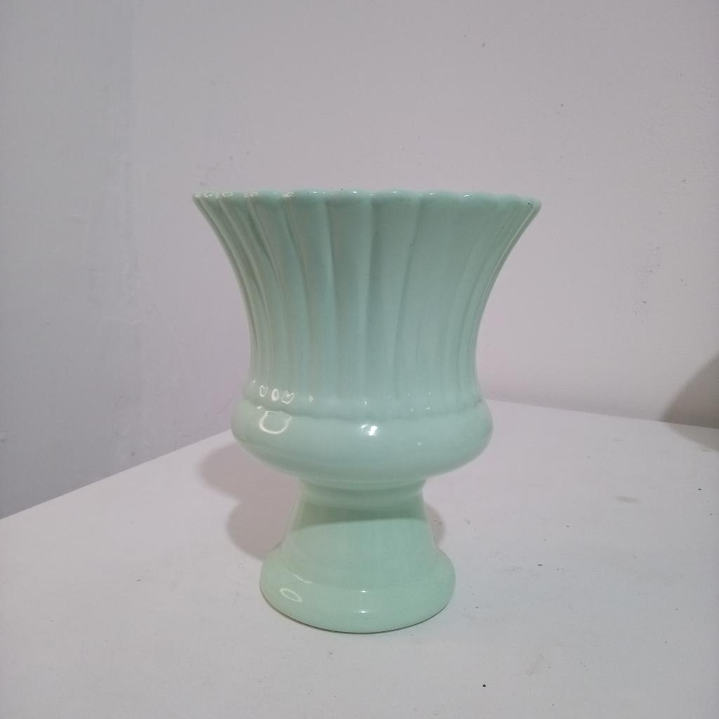 Vaso  Ceramica Verde Agua  M - Mary Decor Festas & Locações