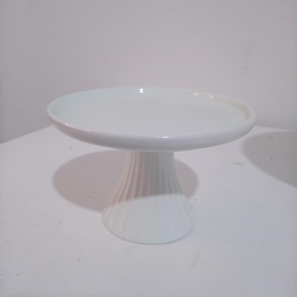 Bandeja  Ceramica Branca P - Mary Decor Festas & Locações