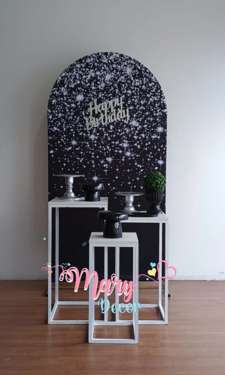 Preto Com Prata Kit Meu Dia Especial  - Mary Decor Festas & Locações