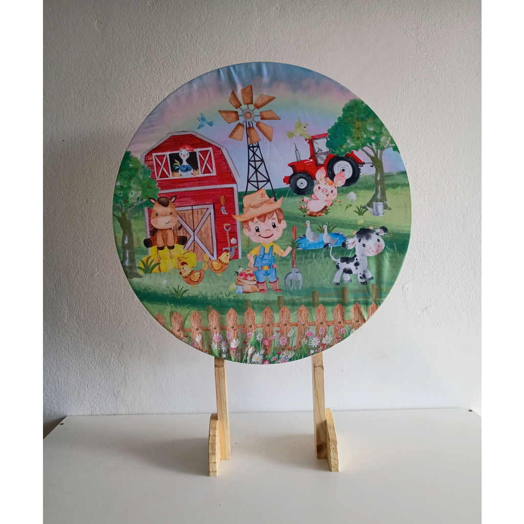 Capa Mini Painel 50X50 Fazendinha - Mary Decor Festas & Locações